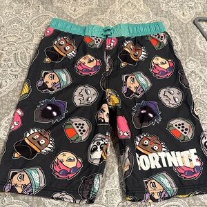 Fortnite Kids Character Print Shorts - Black and Teal